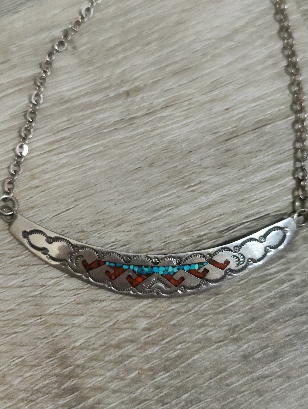 Vintage Sterling Navajo Nakai Necklace - Picture 8 of 15